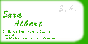 sara albert business card